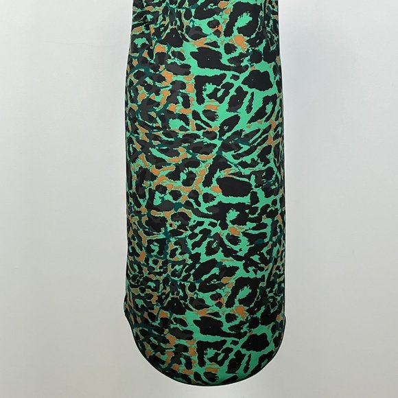 Chicos Womens Green Leopard Animal Print High Low Hem Dress size 0 2 - Picture 11 of 15